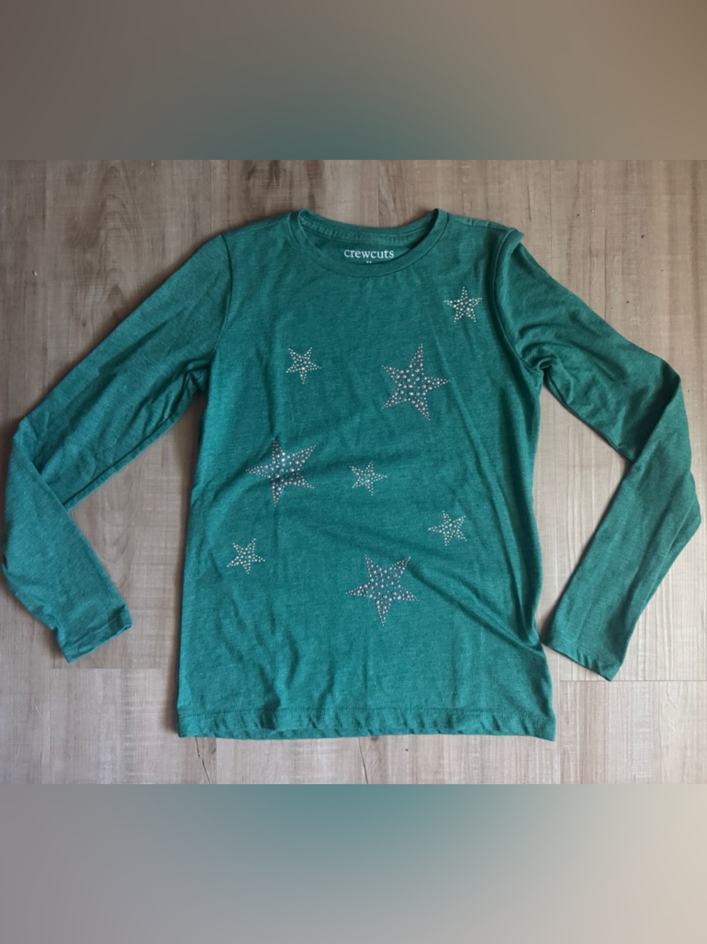 Crewcuts Teal Green Star Studded Long Sleeve Top